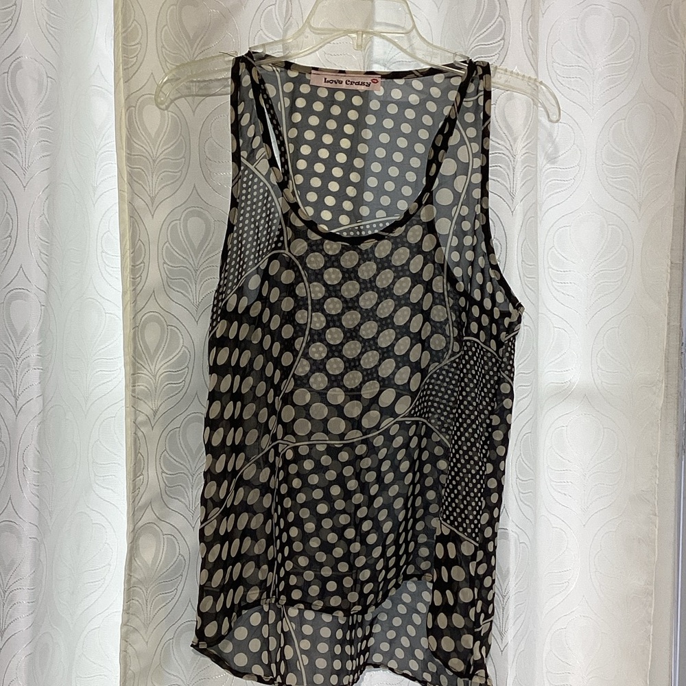 Black Polka Dot Women's Top